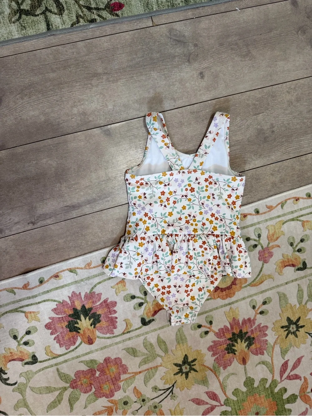 Modern Moments by Gerber Toddler Girl Swimsuit 4T Boho Floral Ruffle One-Piece